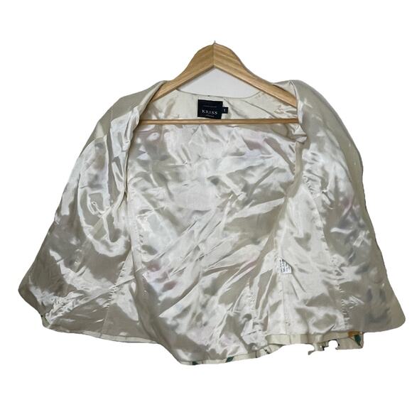 KRISS Sweden Hand Painted Flowers Silk Jacket Artsy Art-to-wear EU 38 / US 6 / M - Picture 5 of 16
